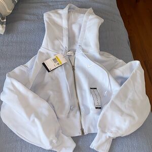 Nike Women's Pale Blue slightly cropped zip hoodie
